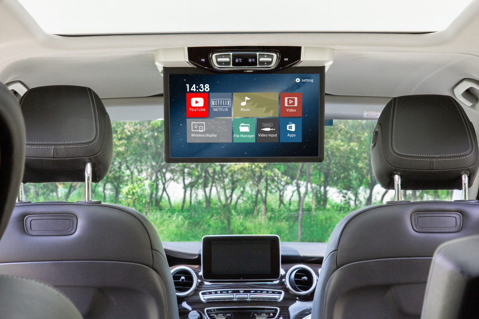 Потолочный Смарт ТВ 15,6" ERGO ER15AMS для Mercedes-Benz (1920x1080, Android) серый