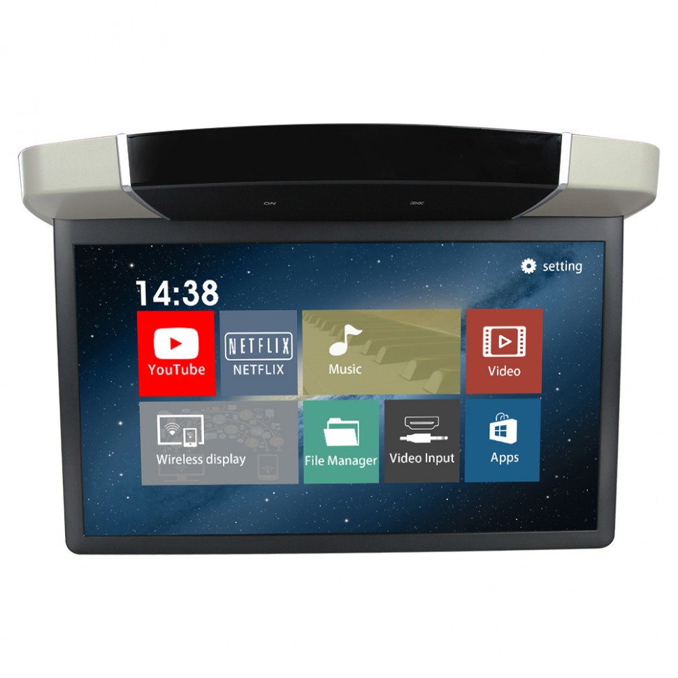 Потолочный Смарт ТВ 15,6" ERGO ER15UN (IPS FullHD, Android) серый